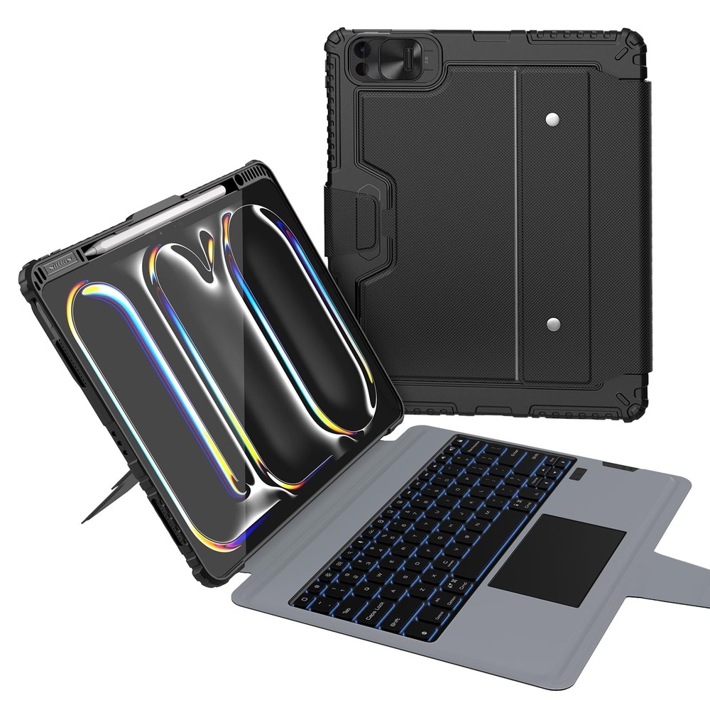 Nillkin iPad Pro 13 Keyboard Case Backlit Trackpad Rugged Cover M4 M5 Black